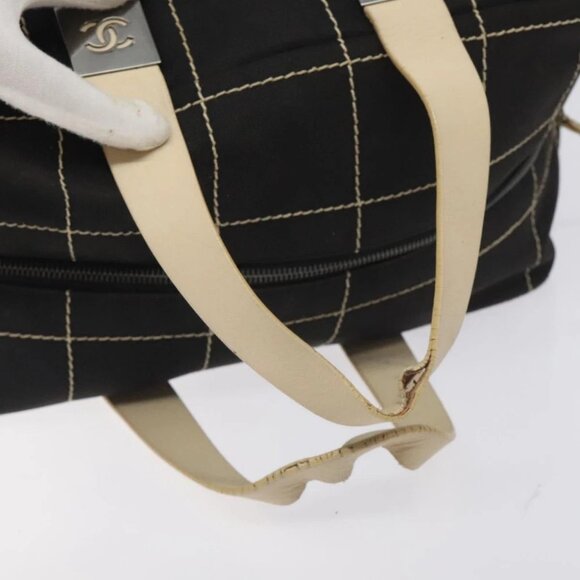 CHANEL Hand Bag Canvas Black CC - Picture 7 of 14